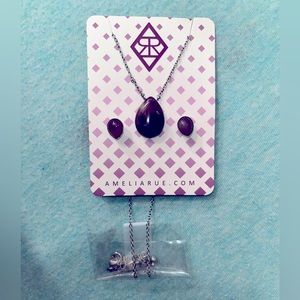 Amelia Rue Purple Necklace and Earrings Set - **BRAND NEW; NEVER WORN OR USED**